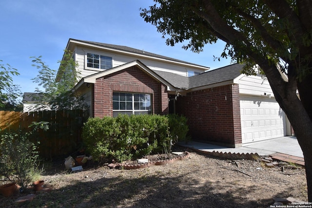 view of front facade with a garage