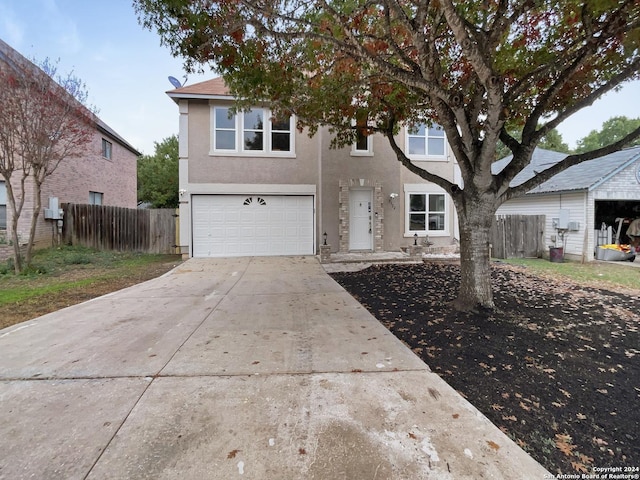 view of front of home with a garage