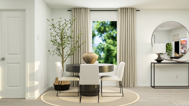 dining area featuring light hardwood / wood-style floors