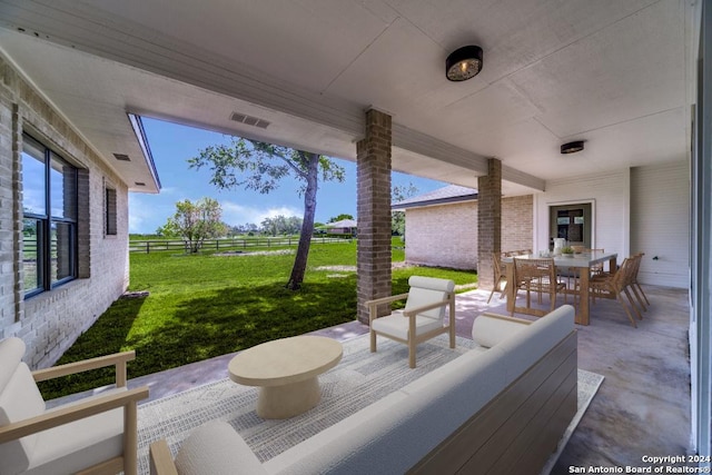 view of patio / terrace with an outdoor living space