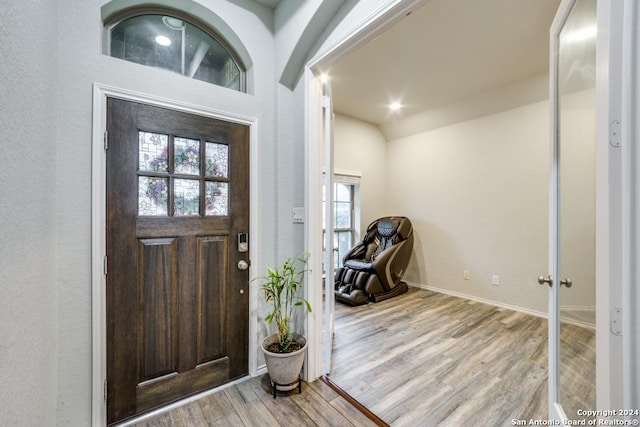 entryway featuring light hardwood / wood-style flooring and a wealth of natural light