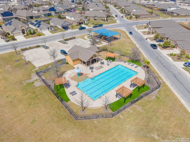 drone / aerial view with a residential view