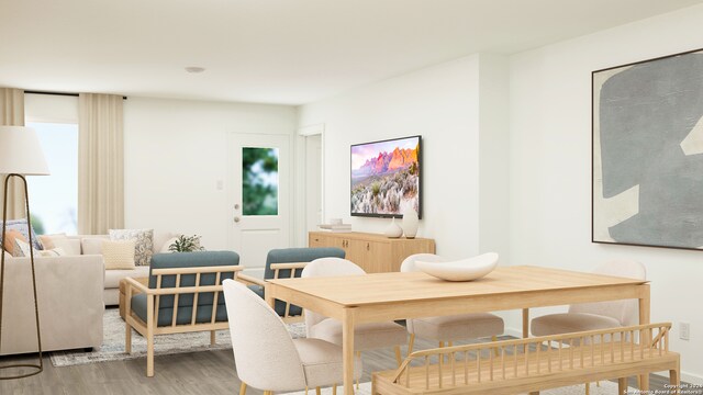 dining room featuring light hardwood / wood-style floors