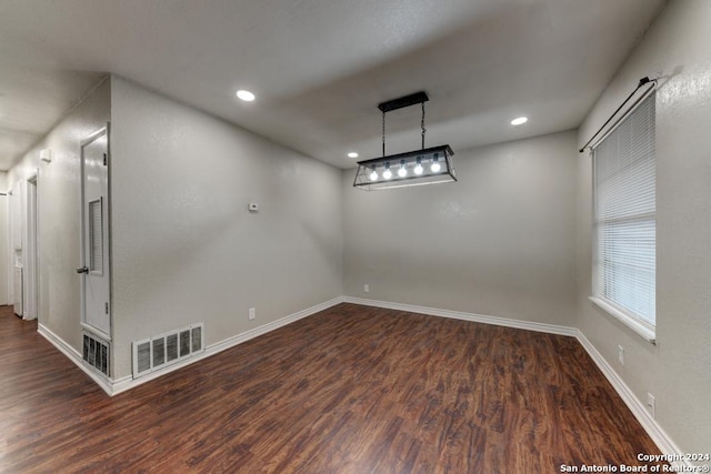 interior space with dark hardwood / wood-style flooring