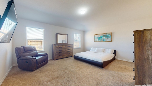 carpeted bedroom featuring multiple windows