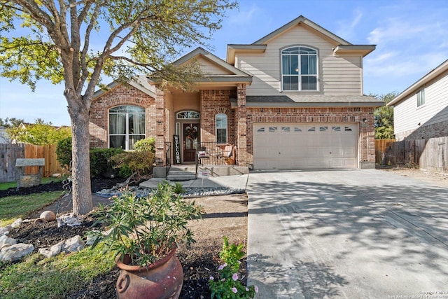 view of property featuring a garage