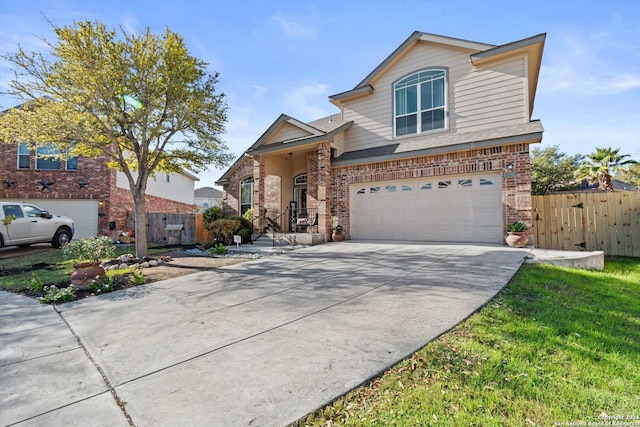 view of property with a garage