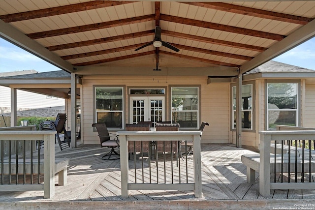 deck featuring ceiling fan