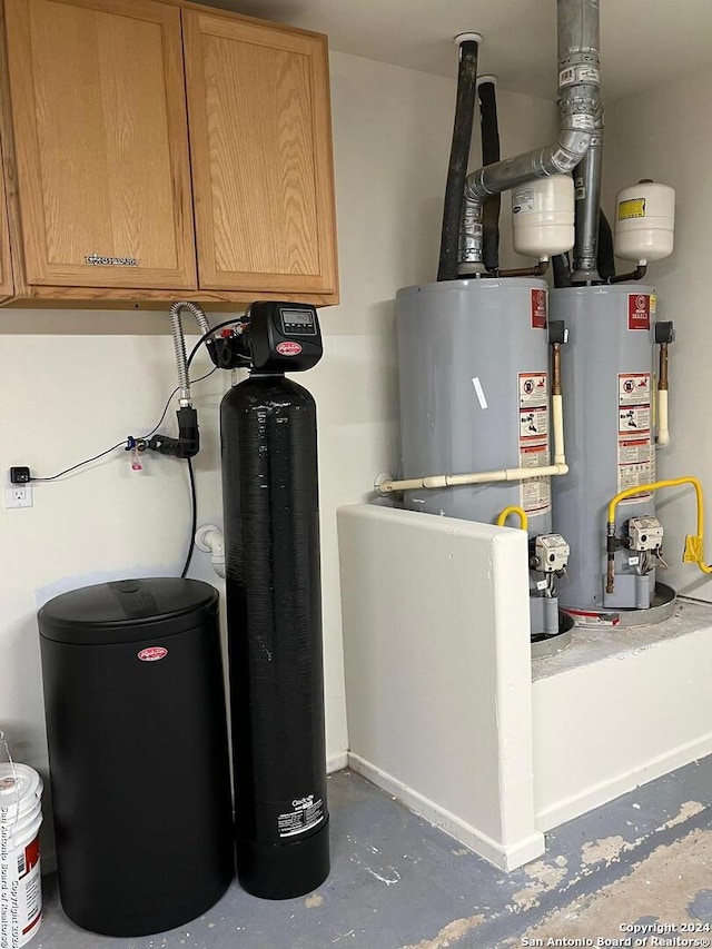 utilities featuring gas water heater