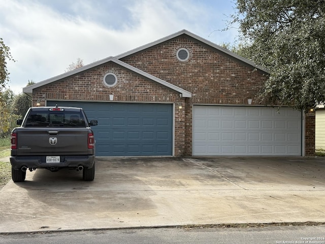 exterior space featuring a garage