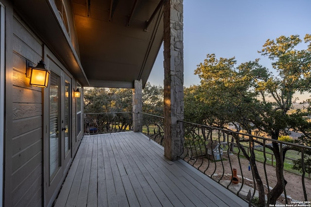 view of deck at dusk