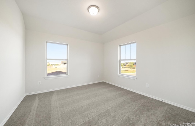 carpeted spare room featuring plenty of natural light