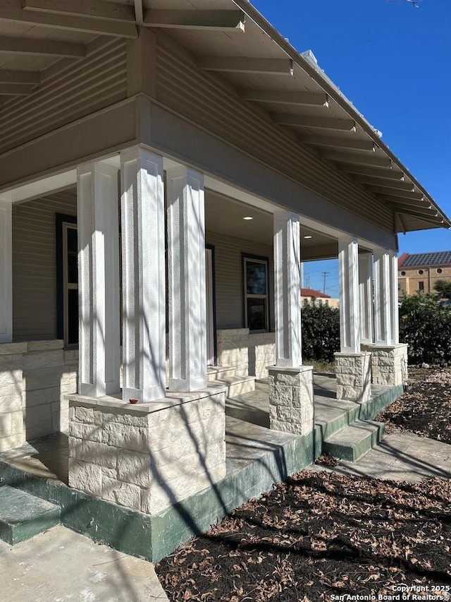 exterior space with covered porch