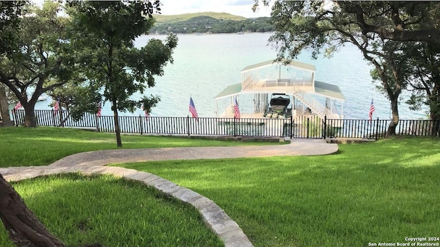 694 Scenic Cir, Pipe Creek, TX 78063 - view of yard with a water view
