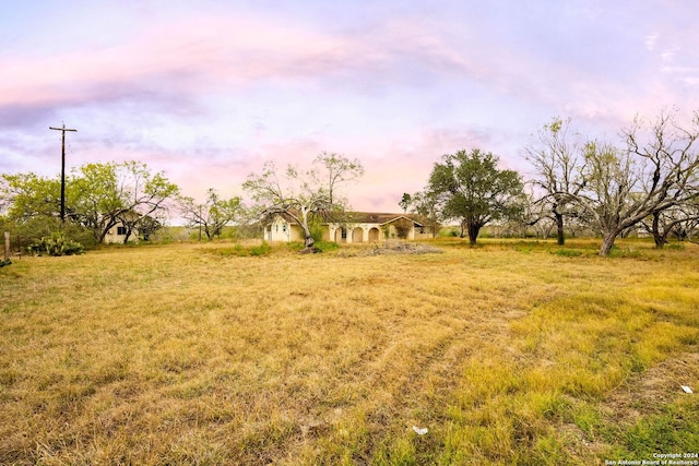 view of yard at dusk