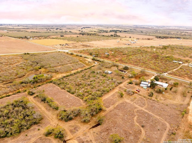 aerial view at dusk with a rural view