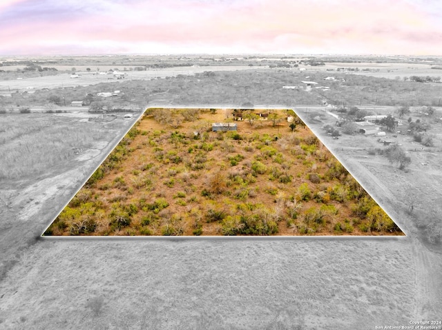 view of aerial view at dusk