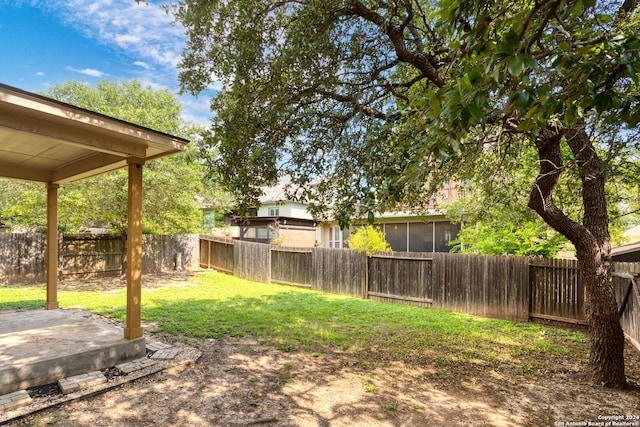 view of yard featuring a patio