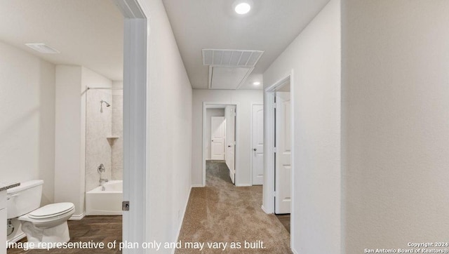 9926 Auger Run, San Antonio, TX 78214 - hallway featuring attic access and baseboards