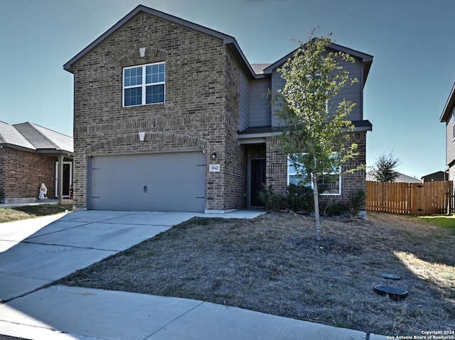 view of property featuring a garage