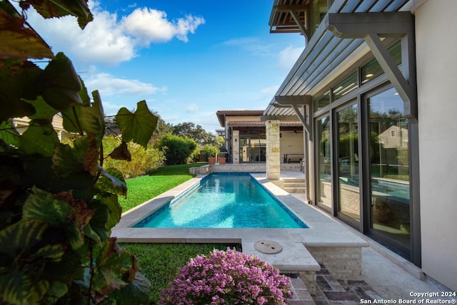 view of pool featuring a patio area