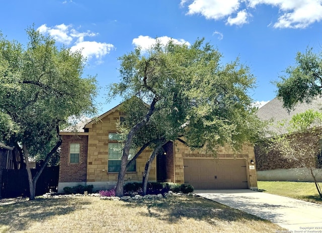 view of front of house with a garage