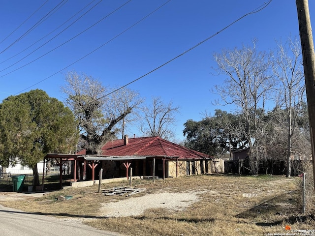 view of front of home with metal roof