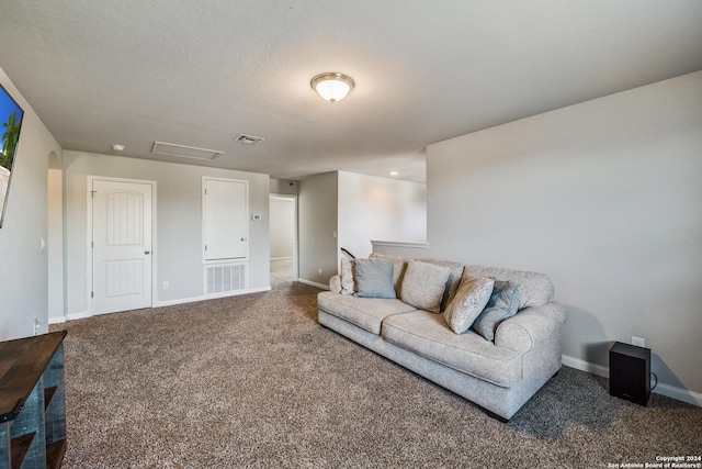 living room with carpet floors