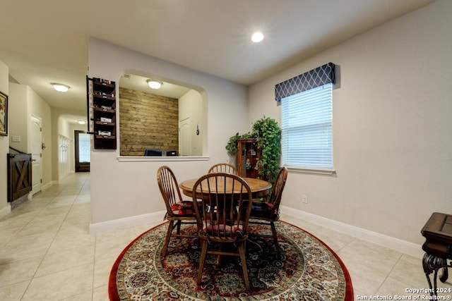 view of tiled dining space