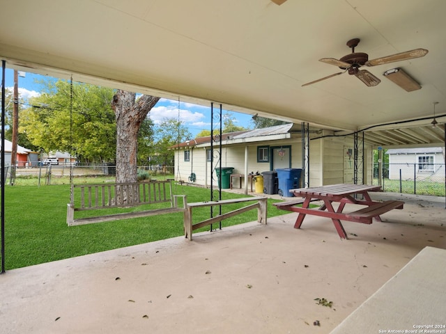 view of patio / terrace with ceiling fan