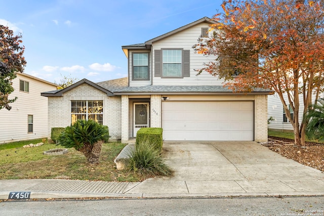 front facade with a garage