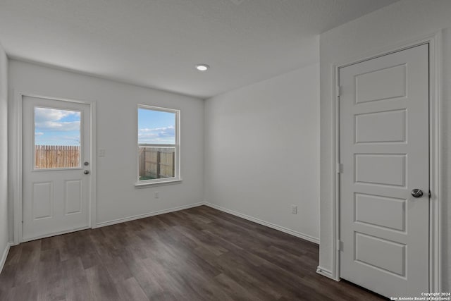 entryway with dark hardwood / wood-style floors