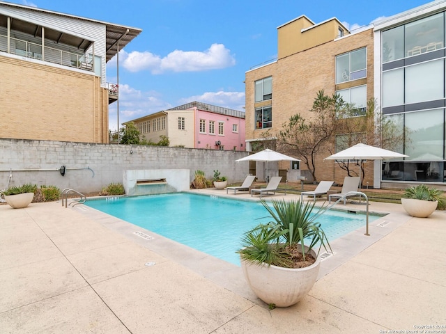 view of pool with a patio