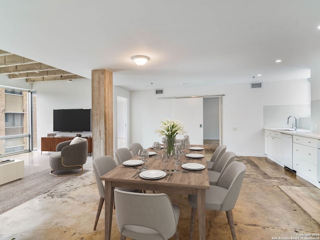 dining area with sink