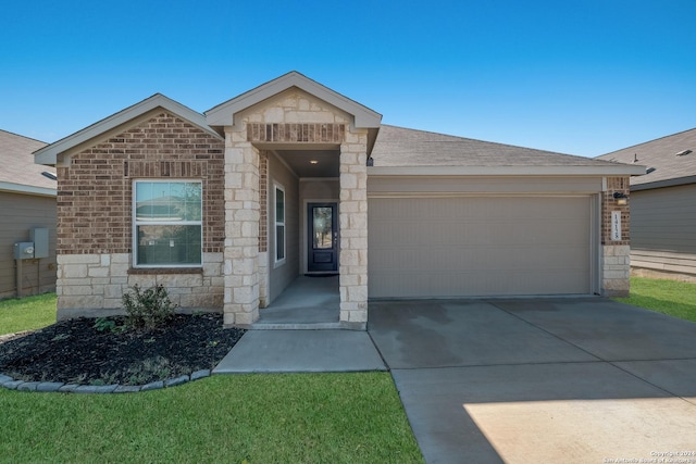 ranch-style home with a garage