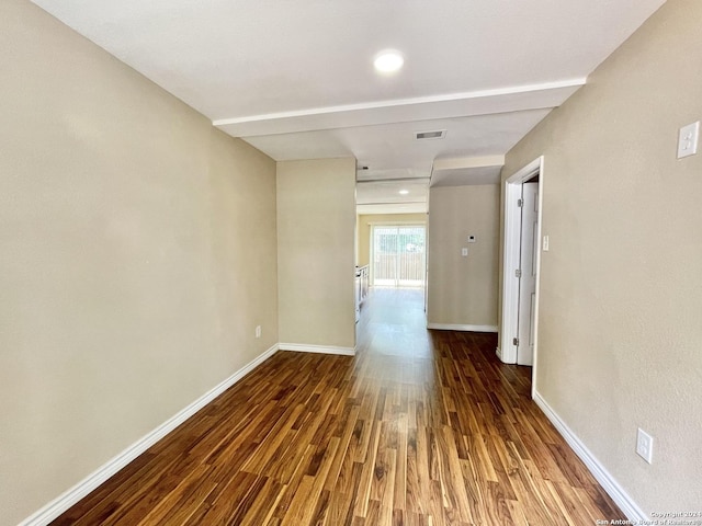 hall featuring dark hardwood / wood-style floors