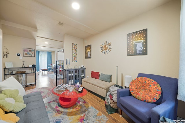 living room featuring wood-type flooring