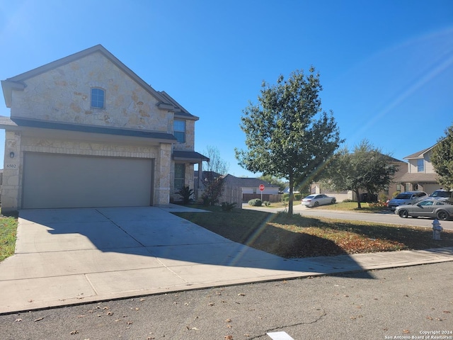 view of front facade with a garage