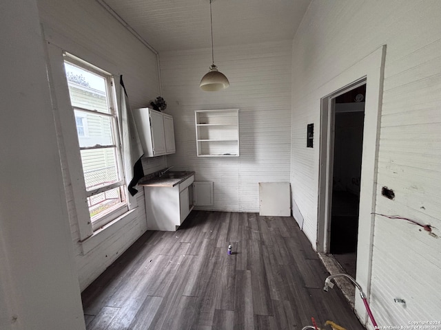 bathroom with wood-type flooring