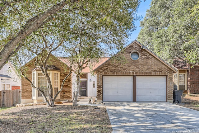 front of property with a garage