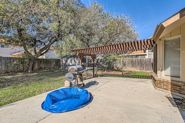 view of patio with a pergola