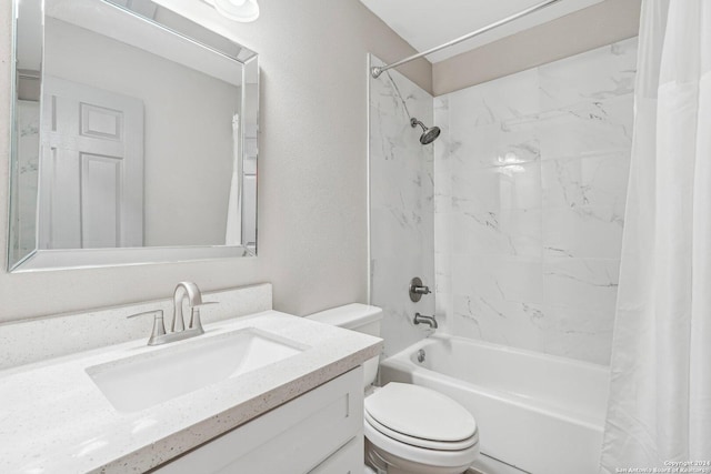 4911 Dare, San Antonio, TX 78217 - full bathroom with vanity, toilet, and shower / bath combo with shower curtain
