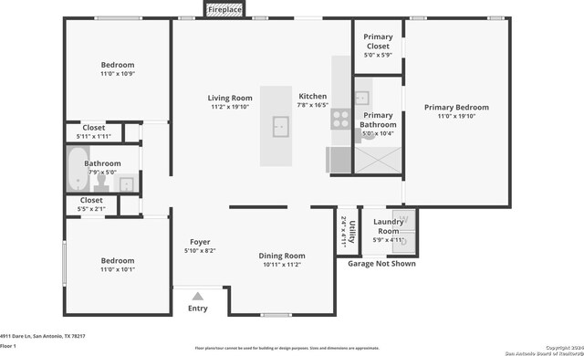 4911 Dare, San Antonio, TX 78217 - floor plan