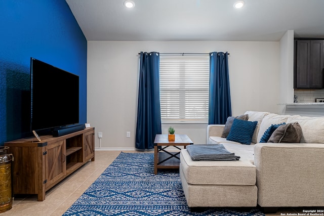 view of tiled living room