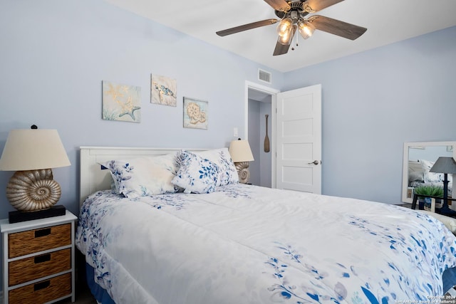 bedroom with ceiling fan