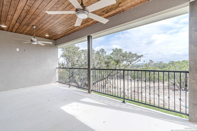 view of patio / terrace featuring ceiling fan