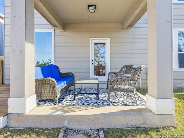 view of patio with an outdoor living space