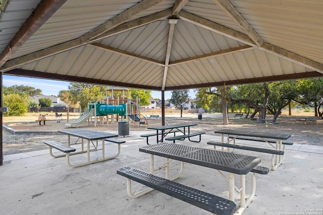 view of community with a playground