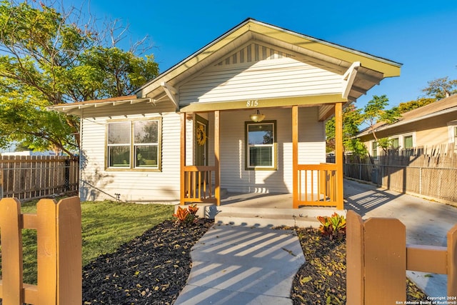 bungalow-style home featuring a porch