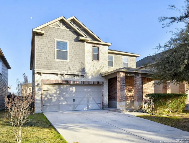 view of front facade with a garage